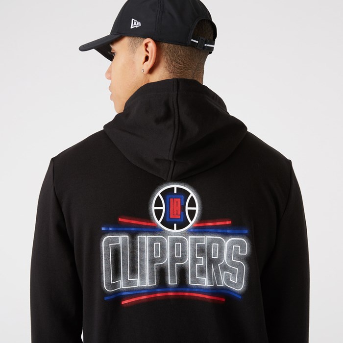 LA Clippers Neon Miesten Hupparit Mustat - New Era Vaatteet Halpa hinta FI-781042